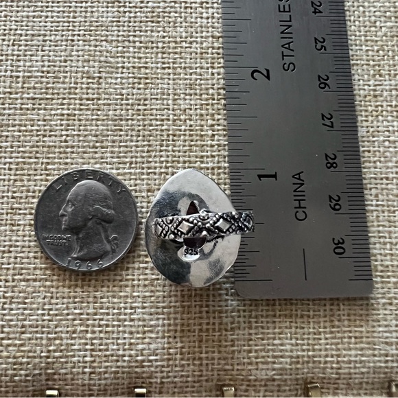 New Purple Enhanced Labradorite Silver Overlay Ring Size 6.5 - Picture 4 of 6